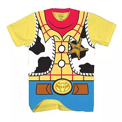 Disney Pixar Toy Story Shirt Men's Woody Sheriff Cowboy Costume T-Shirt • $19.99