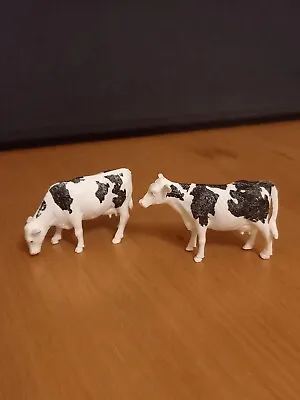 NEW RAY HOLSTEIN-FRIERSIAN 2x Cows Solid Plastic Toy Farm Dairy Animal Cattle • £5