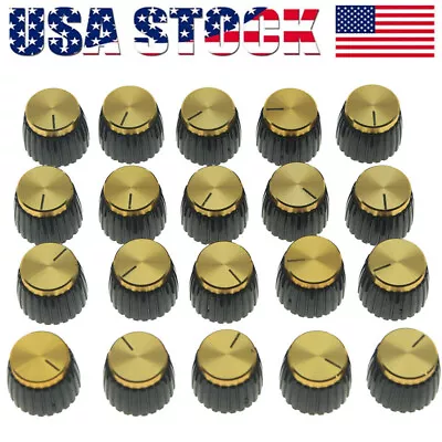 20Pack Guitar AMP Amplifier Knobs Black W/ Gold Cap Push On Knobs Fits Marshall • $14.75