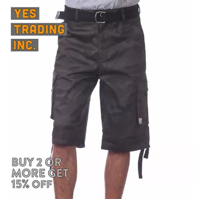 Proclub Pro Club Mens Casual Cargo Shorts 5 Pocket Camo Plaid Shorts Big Tall • $27.95