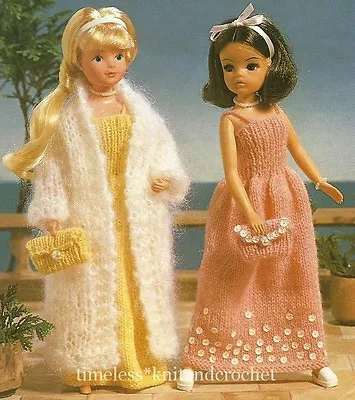 £3.60 • Buy Knitting Pattern Sindy / Barbie Doll Evening Clothes Dress, Coat & Bag    (copy)