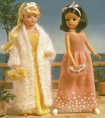 £3.60 • Buy Knitting Pattern Sindy / Barbie Doll Evening Clothes Dress, Coat & Bag    (copy)
