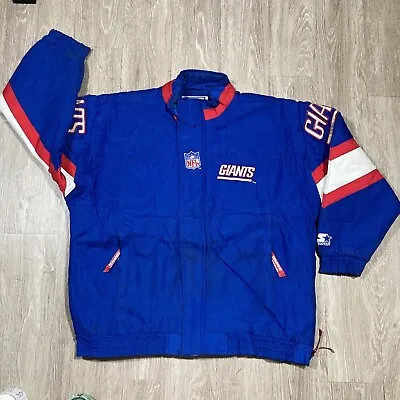 Vintage Giants Jacket L 90s 00s New York NFL Game-day Y2k Starter Winter Coat • $79.98