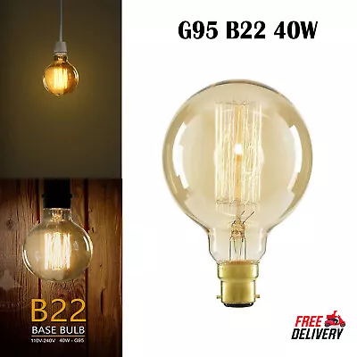 Vintage Filament B22 40W LED Edison Bulb Dimmable Decorative Industrial Light UK • £4.19