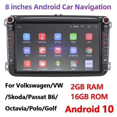 2 Din Android 10 Car Radio Stereo GPS 8inch Autoradio BT For Volkswagen/VW/Skoda • $109.97