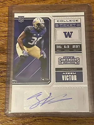 🏈 2018 Panini Contenders Draft Football #338 Azeem VICTOR Rookie Auto 🏈 • $3.99