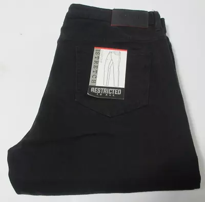 Restricted To All Men's Comfort Stretch Denim Slim Fit Black Jeans Size 38/32 • $29.99