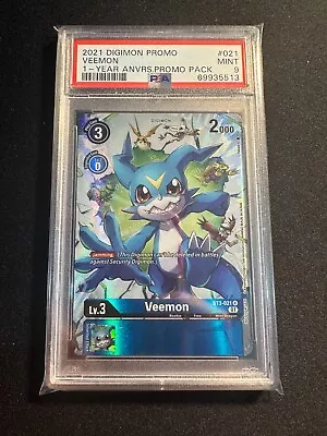 Veemon BT3-021 R ALTERNATE ART Digimon TCG PSA 9 Mint • $49.99