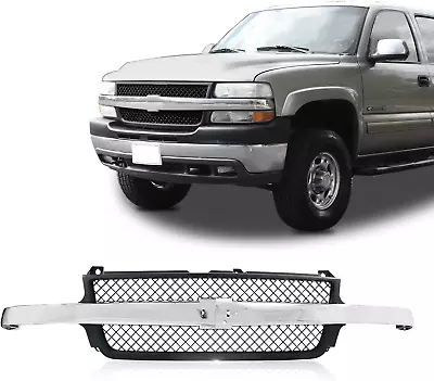 New Parts Front Chrome Black Grille Grill Compatible With 2001-2002 CHEVY Silver • $241.99