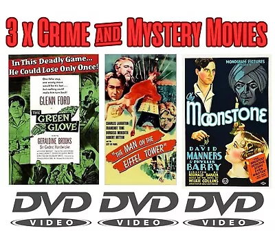 3 X Crime & Mystery Movies-Glenn Ford-Charles Laughton-Maigret-Public Domain DVD • £5.99