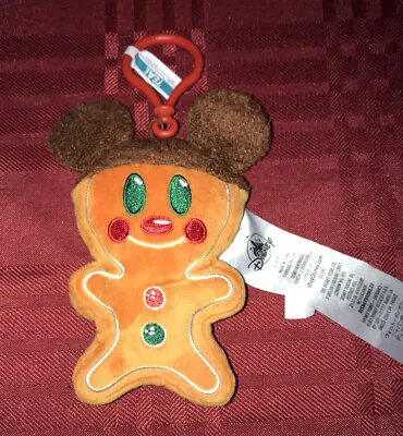 2020 Disney Parks Mickey Mouse Gingerbread Christmas Cookie Plush Keychain  • $29.99