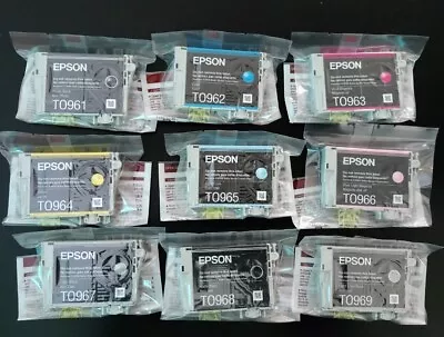 No Box Full Set 9 GENUINE Epson 96 T096 Ink For R2880 T0961-T0964-T0966-T0969 • $88.89