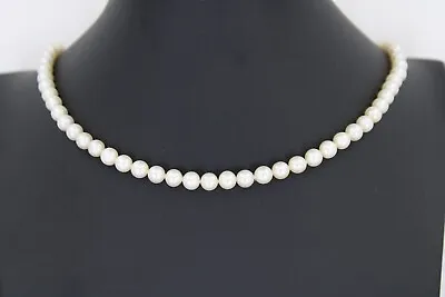 MIKIMOTO Blue Lagoon 5.5-6.0mm Pearl 17.5  Necklace 14k Yellow Gold Clasp • $494.99