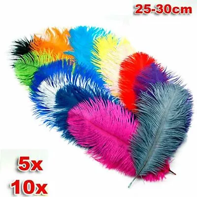 5/10X Ostrich Feather 25-30cm DIY Crafts Event Feathers Wedding Party Decors  • $13.34