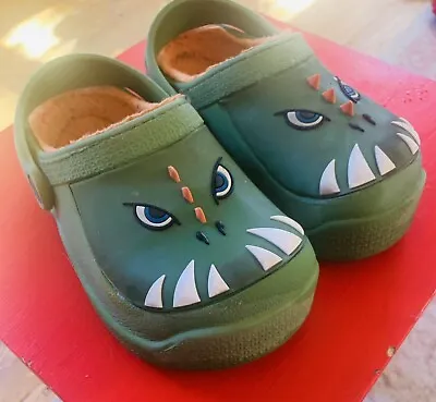 🦖 Boys Lined Dinosaur               Croc Like Shoes! 🦖 Sz. 8/9 • $5.99