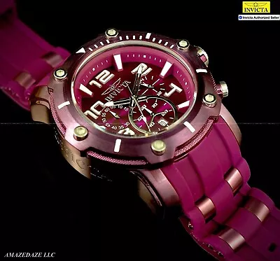 NEW Invicta Men 52mm Pro Diver Stainless St. Chronograph  DARK PURPLE DIAL Watch • $54.99