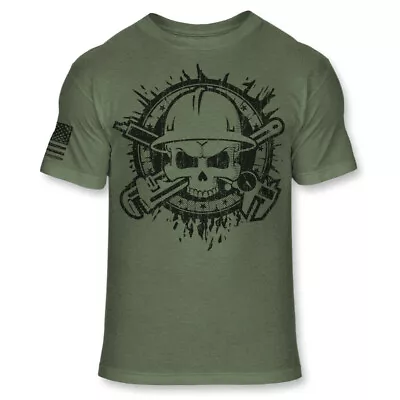 Millwright T Shirt - Precision Craftsmen Skull USA Flag Athletic T-Shirt - A146 • $18.95