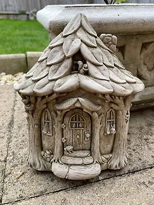 Fairy House Stone Statue | Garden Outdoor Home Tree Animal Decoration Ornament • £24.99