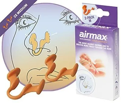 Airmax® | Anti Snoring Nasal Dilator | 2 Pack - Medium Size | Breathe Better T • £20.84