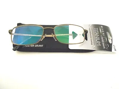 NEW Reading Glasses Foster Grant/Magnivision T-10 GUN TITANIUM - MSRP $28.00 • $8.95