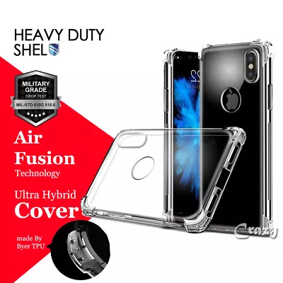 $5.99 • Buy For Apple IPhone X XS XR SE 5S 6S 7 8 Plus Tough Gel Clear Heavy Duty Case Cover