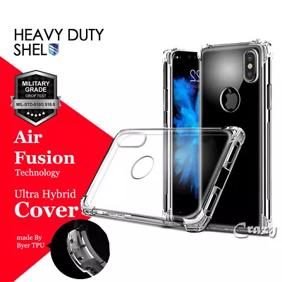 For Apple IPhone X XS XR SE 5S 6S 7 8 Plus Tough Gel Clear Heavy Duty Case Cover • $5.99