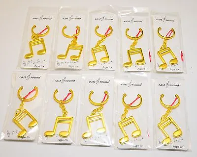 Golden Music Notes Keychain Two Sixteenth (K20-4G) Group Sale For 10 Ps Pack • $28