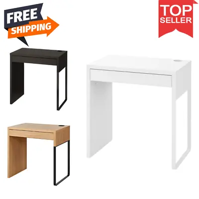 £89.20 • Buy Ikea Writing Work Desk Metal Frame Smooth Storage Shelves MICKE Desk Workstation