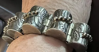 Vintage Sterling Mexico Link Bracelet 50.9 Grms  6”x 3/4” • $85