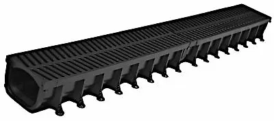 £32.67 • Buy Shallow Drainage Channel 3mtr With Black Plastic Grates Heavy Duty Easy Flow