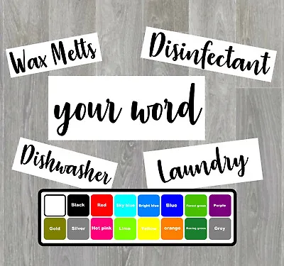 Vinyl Labels Stickers Decals Personalise Name Organising Kitchen Labels Hinch • £1.65