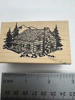 D5 Art Impressions Rubber Stamp Country Cabin Scene • $9