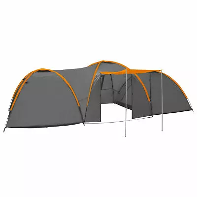 Camping Igloo Tent 650x240x190  8 Person Grey And Orange F1P3 • £267.99