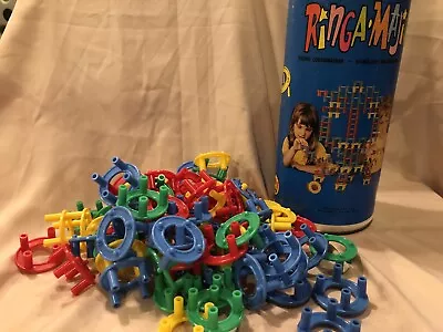 Vintage RINGA MAJIGS Stacking Rings Building Toy Original Pieces 1973  Tube • $12.40