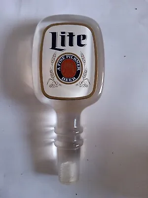 Vintage Classic Logo Miller Lite Beer 6” Clear Acrylic Tap Handle • $13.99