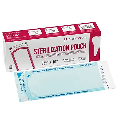 3.5  X 10  Self-Sealing Sterilization Pouches For Autoclave (Choose Quantity) • $14.99