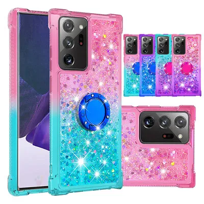 $12.26 • Buy Liquid Glitter Stand Cover For Samsung Galaxy S21 S20 S10 S9 S8 Note 20 10 Case