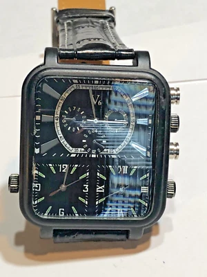 $20 • Buy V6 Men Watches 3D Square Dial Stainless Sport Watch
