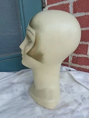 Rare Vintage Art Deco Flapper Girl Store Display Lady Chalk Mannequin Head  • $425