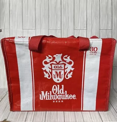 Old Milwaukee Vintage Collapsible Red And White Beer Cooler Double Zipper • $12