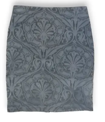 Allsaints Spitalfields Uk 12 Grey Floral Pencil Skirt Zip Back • £20