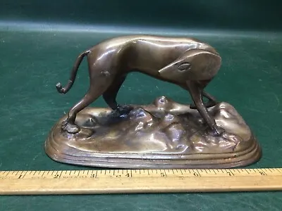 Vintage Modernist BRONZE DOG Sculpture Figurine • $45