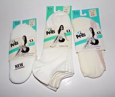 Vintage Ladies Peds Cotton Liner 3 Pack Socks New Old Stock • $17.66