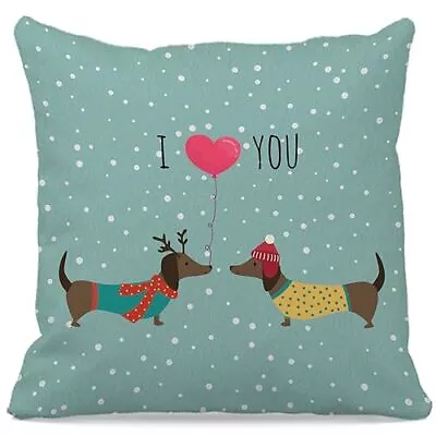 Valentines Day Dachshund Pillow Covers 18x18 Valentines Day Dachshund Weenie ... • $17.46