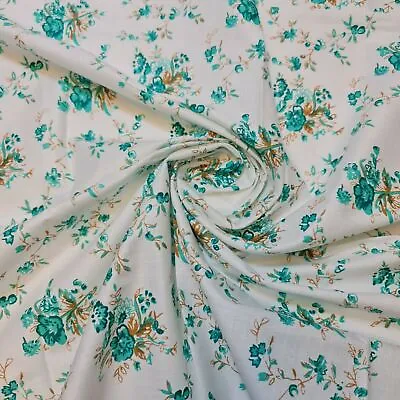 £4.49 • Buy *Clearance* 100% Cotton Lawn Floral Material Soft Dress Craft Fabric 44  Meter