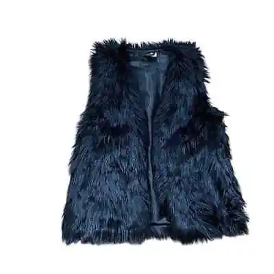 H&M Faux Fur Vest Black Fur Vest 10 • $25