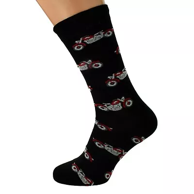 Mad About Classic Motorbikes Woven Design Mens Socks X6HL025 • £5.49