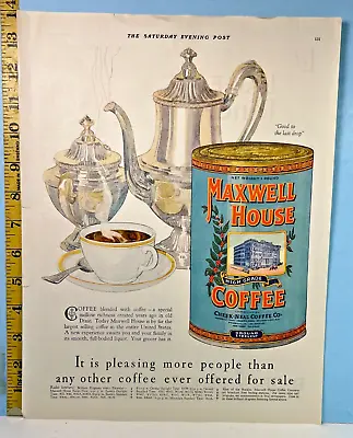 1928 Maxwell House Coffee Saturday Evening Post Advertisement • $15