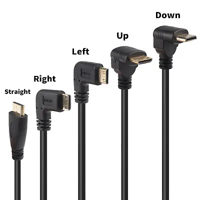 Mini HDMI To HDMI Male Stretch Spring Cable Straight Angled Up Down Left Right  • $8.99