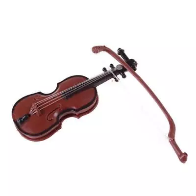 Miniature Violin Case Bow Musical Instrument Gift Collection Tiny Small Wooden • $9